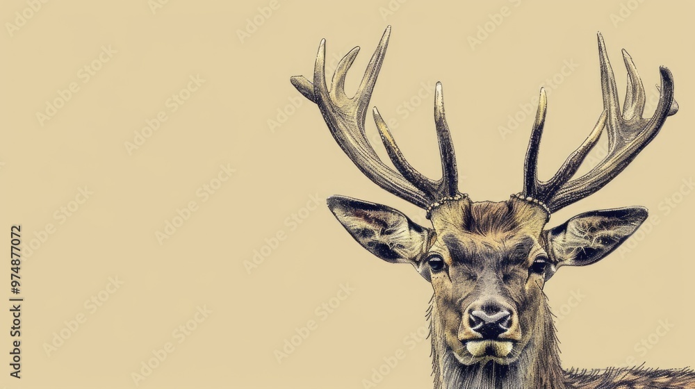 A close-up shot of a deer's antlers, great for nature or wildlife photography