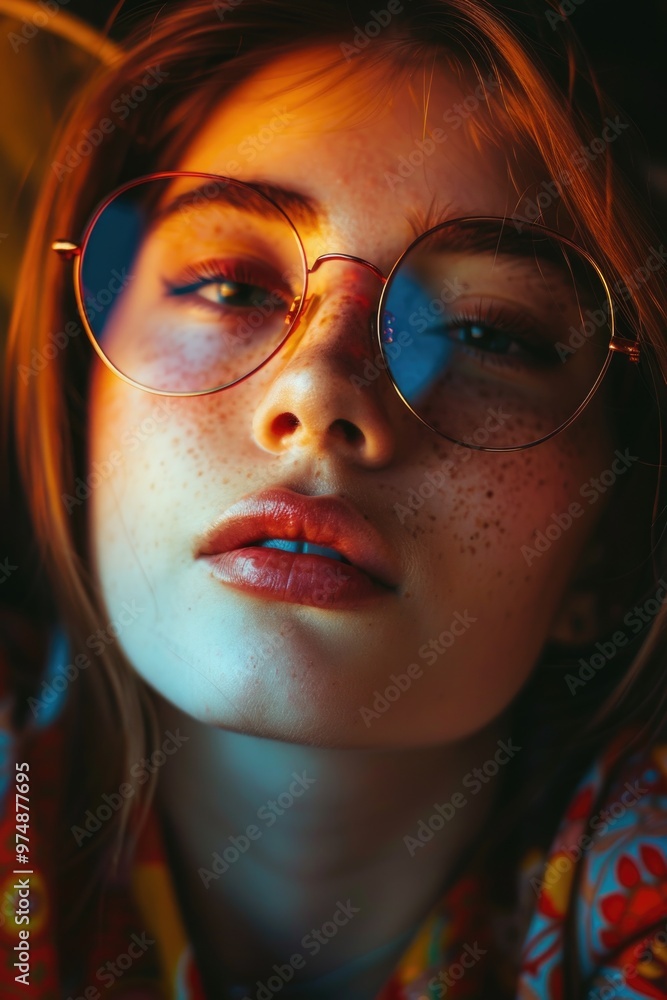 A close-up shot of a person with glasses, ideal for use in illustrations about everyday life or as a character reference A close-up shot of a person with glasses, ideal for use in illustrations about everyday life or as a character reference