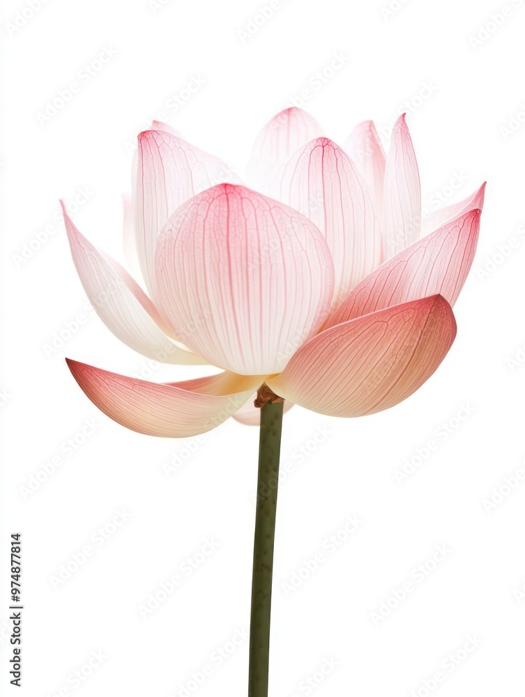 Fototapeta premium Lotus flower isolate on white background, serene and peaceful,