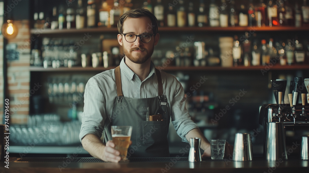 Barman Serving Drinks Barman Serving Drinks