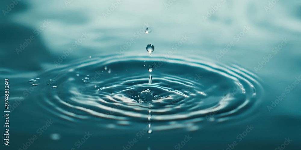 A close-up shot of a water droplet creating ripples in a serene blue surface, capturing the beauty of nature's simplicity. A close-up shot of a water droplet creating ripples in a serene blue surface, capturing the beauty of nature's simplicity.