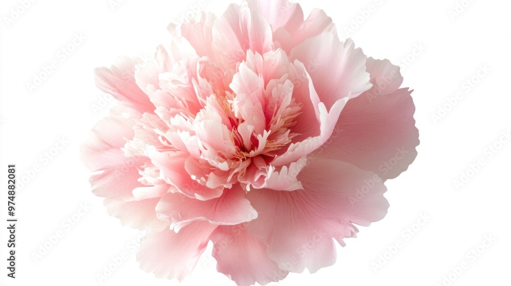 Peony flower isolate on white background, soft pink petals, Peony flower isolate on white background, soft pink petals,