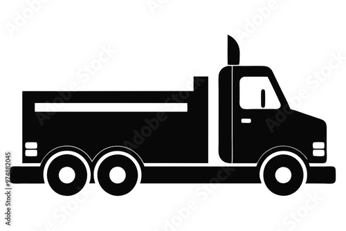 A vintage truck silhouette vector,icon on white background.