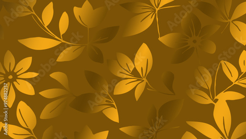 Luxurious golden botanical background. Printable wallpapers, covers, wall art, greeting card, wedding cards, invitations.