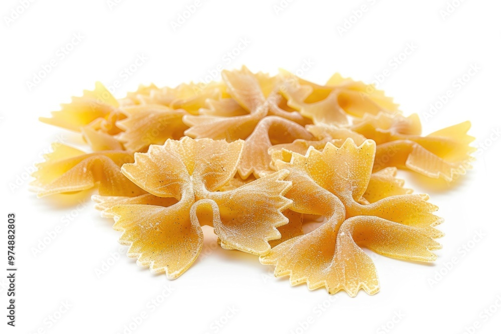 A pile of pasta on a white surface, perfect for food photography and recipes A pile of pasta on a white surface, perfect for food photography and recipes