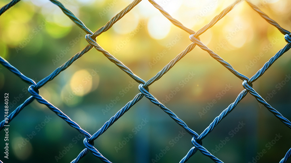 chain-link fence stands out against a softly blurred background, symbolizing boundaries, separation, and the contrast between freedom and confinementv chain-link fence stands out against a softly blurred background, symbolizing boundaries, separation, and the contrast between freedom and confinementv