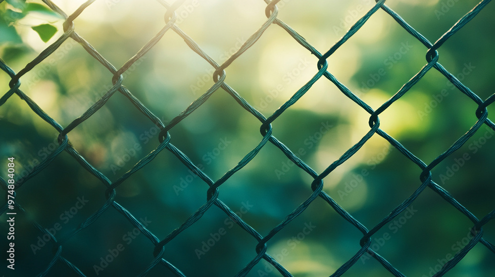 chain-link fence stands out against a softly blurred background, symbolizing boundaries, separation, and the contrast between freedom and confinementv chain-link fence stands out against a softly blurred background, symbolizing boundaries, separation, and the contrast between freedom and confinementv
