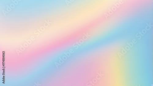 Abstract clear blue sky. Pastel rainbow. Light blue, pink and yellow color vector banner. Pastel gradient sky pattern. Blurred light fuzz colorful gradient background.