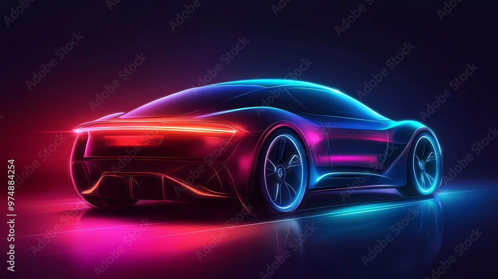 Luxury electric concept car. Electric Car. Illustration Luxury electric concept car. Electric Car. Illustration