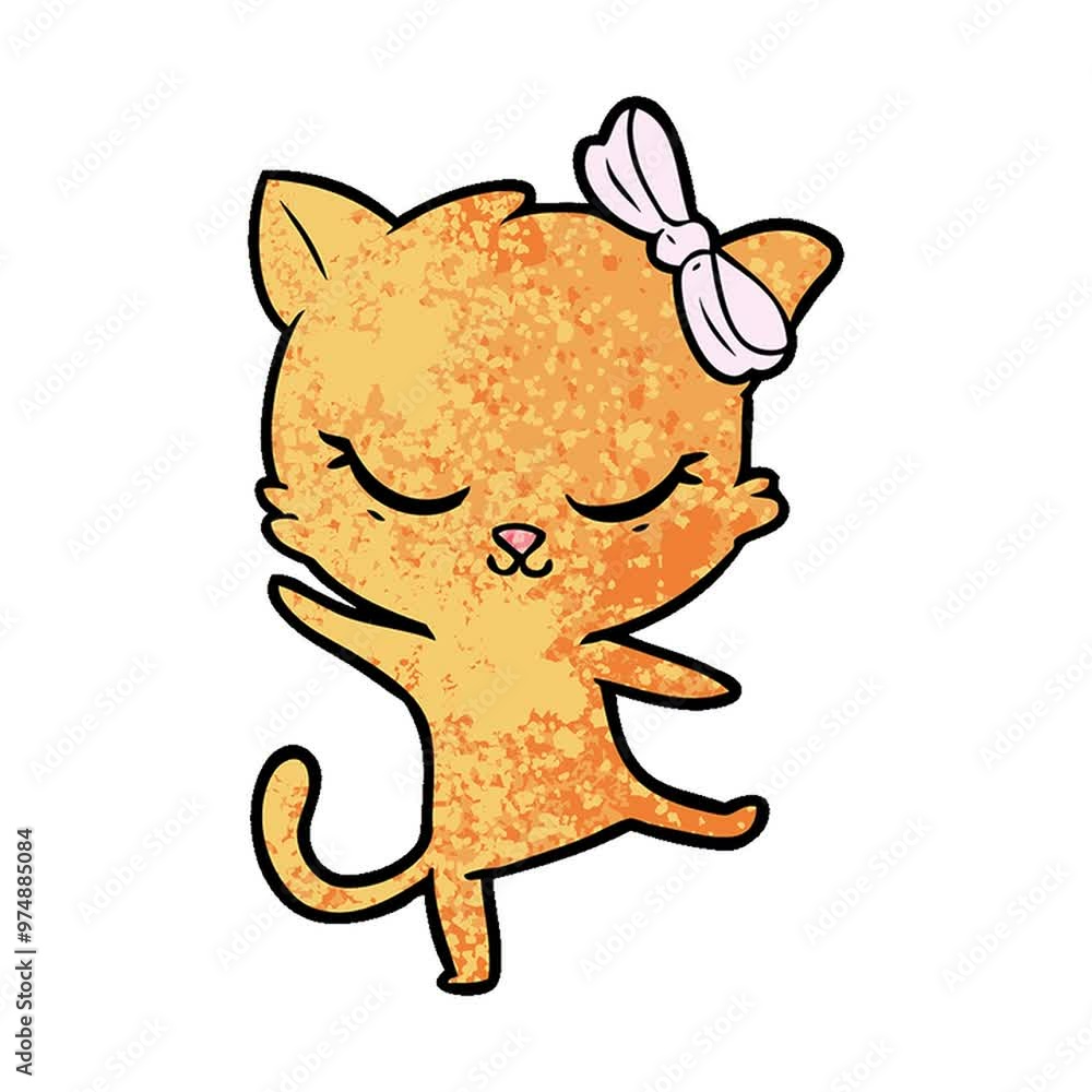 cute cartoon cat with bow cute cartoon cat with bow