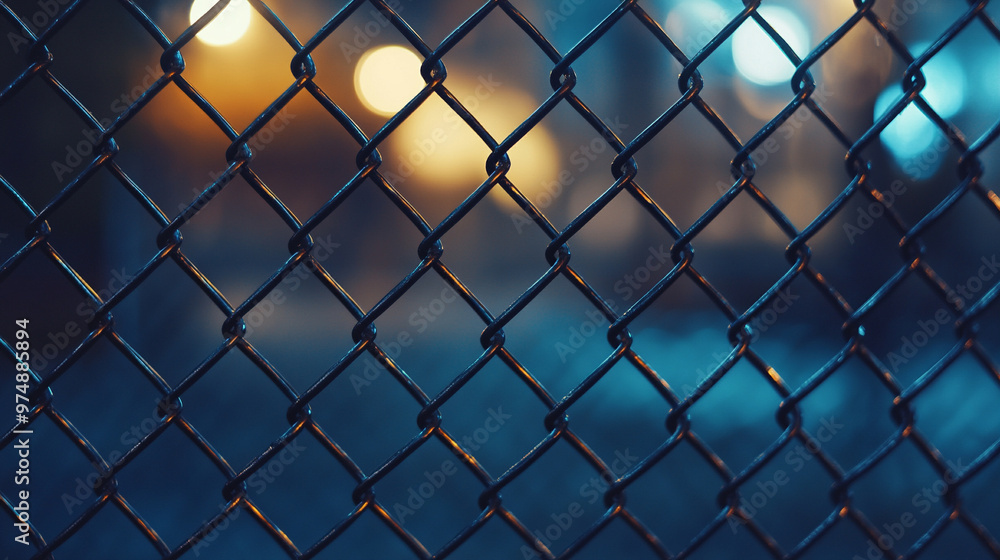 chain-link fence stands out against a softly blurred background, symbolizing boundaries, separation, and the contrast between freedom and confinement chain-link fence stands out against a softly blurred background, symbolizing boundaries, separation, and the contrast between freedom and confinement