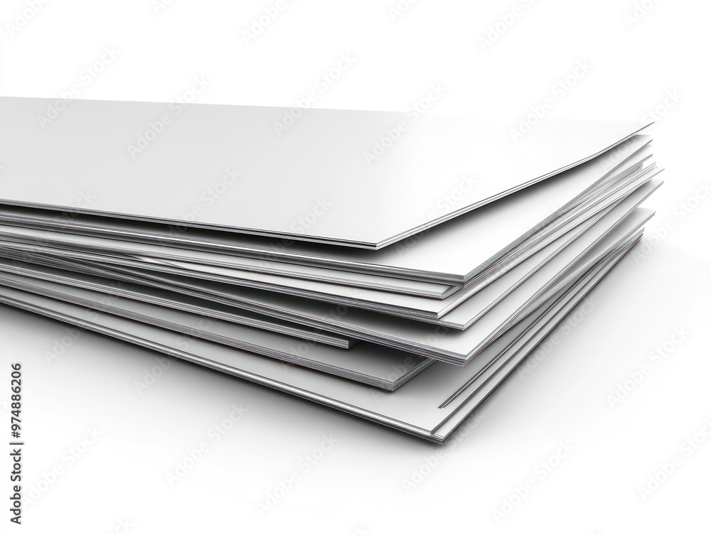 Stack of drywall sheets isolated on white background, realistic textures Stack of drywall sheets isolated on white background, realistic textures