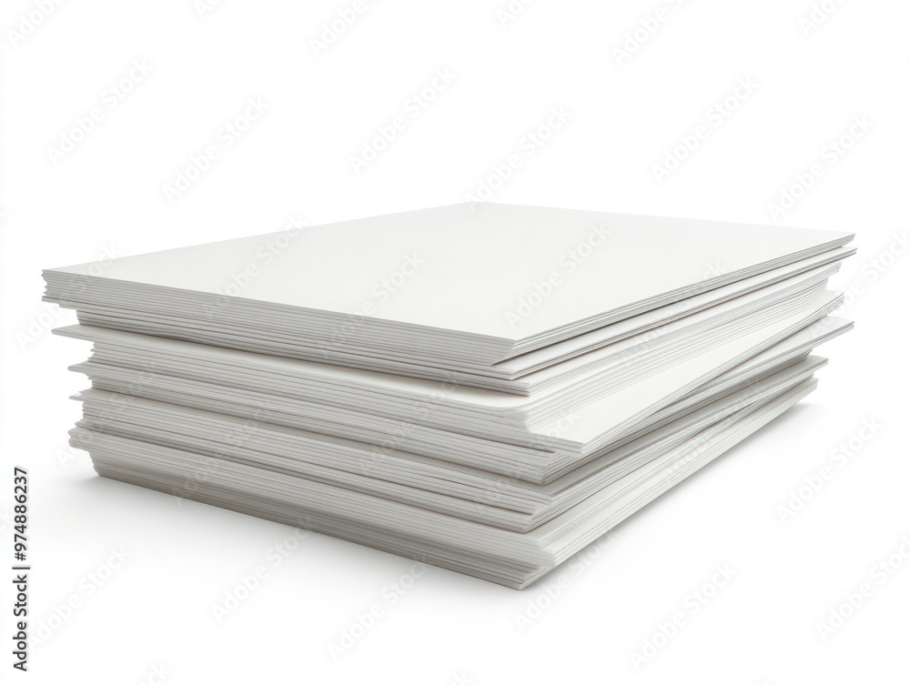 Stack of drywall sheets isolated on white background, realistic textures Stack of drywall sheets isolated on white background, realistic textures