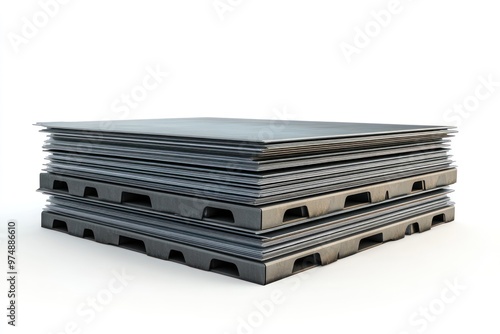 Wallpaper Mural Stack of sheet metal for construction isolated on white background Torontodigital.ca