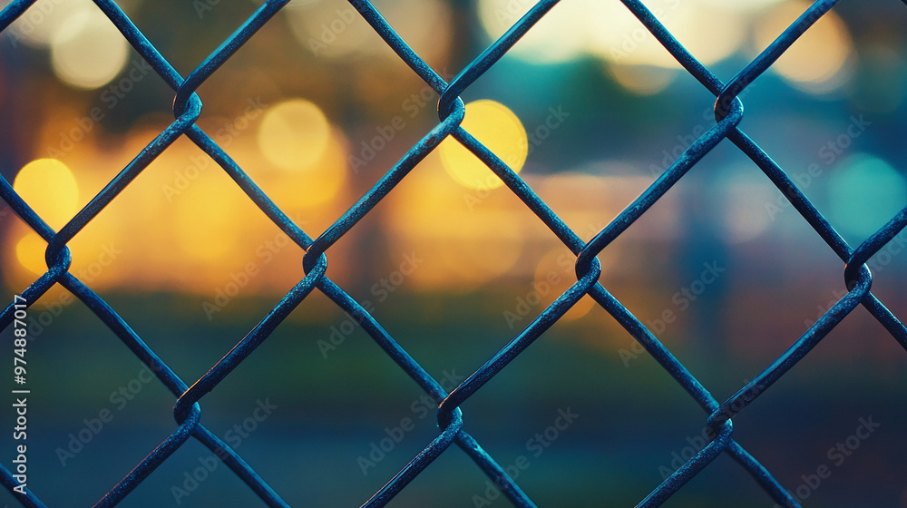 chain-link fence stands out against a softly blurred background, symbolizing boundaries, separation, and the contrast between freedom and confinement chain-link fence stands out against a softly blurred background, symbolizing boundaries, separation, and the contrast between freedom and confinement