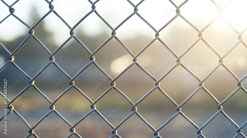 chain-link fence stands out against a softly blurred background, symbolizing boundaries, separation, and the contrast between freedom and confinement chain-link fence stands out against a softly blurred background, symbolizing boundaries, separation, and the contrast between freedom and confinement