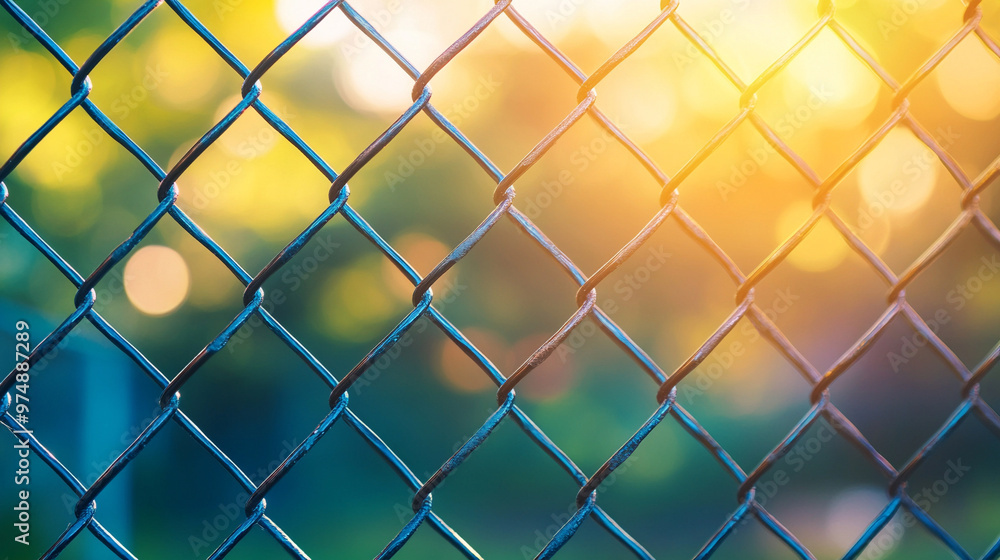 chain-link fence stands out against a softly blurred background, symbolizing boundaries, separation, and the contrast between freedom and confinement chain-link fence stands out against a softly blurred background, symbolizing boundaries, separation, and the contrast between freedom and confinement
