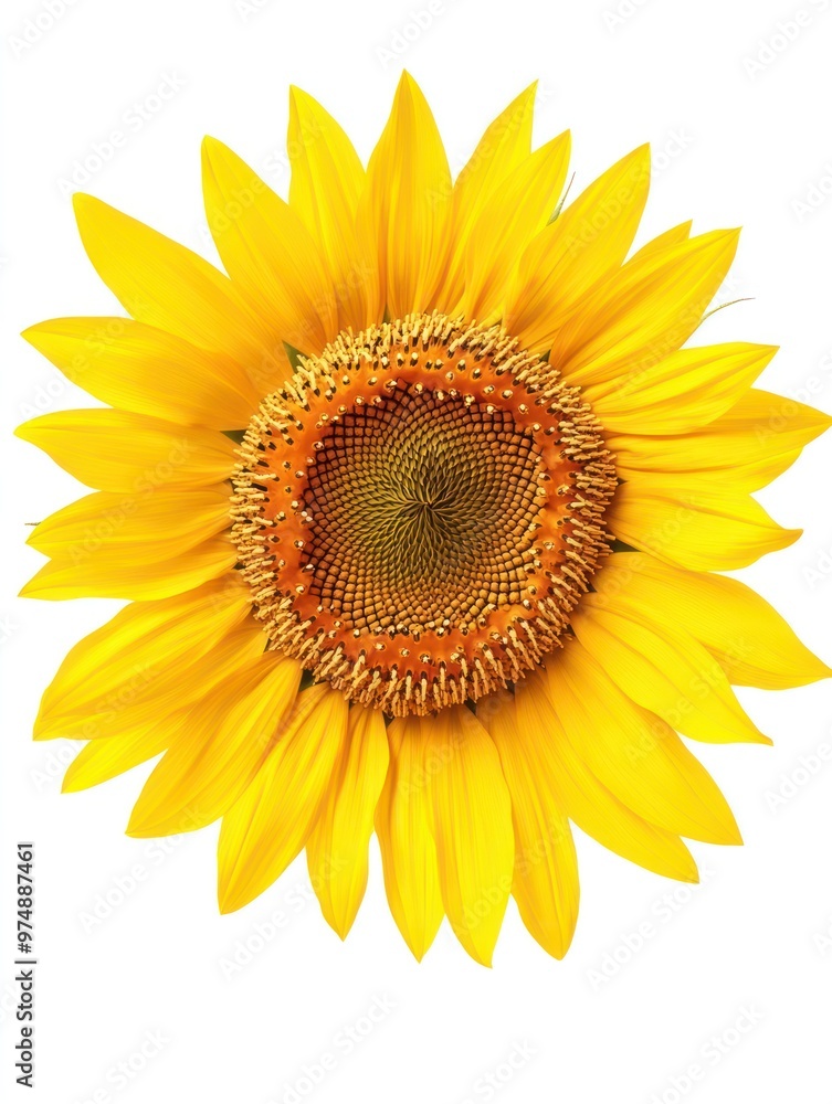 Sunflower isolate on white background, bright yellow petals, Sunflower isolate on white background, bright yellow petals,