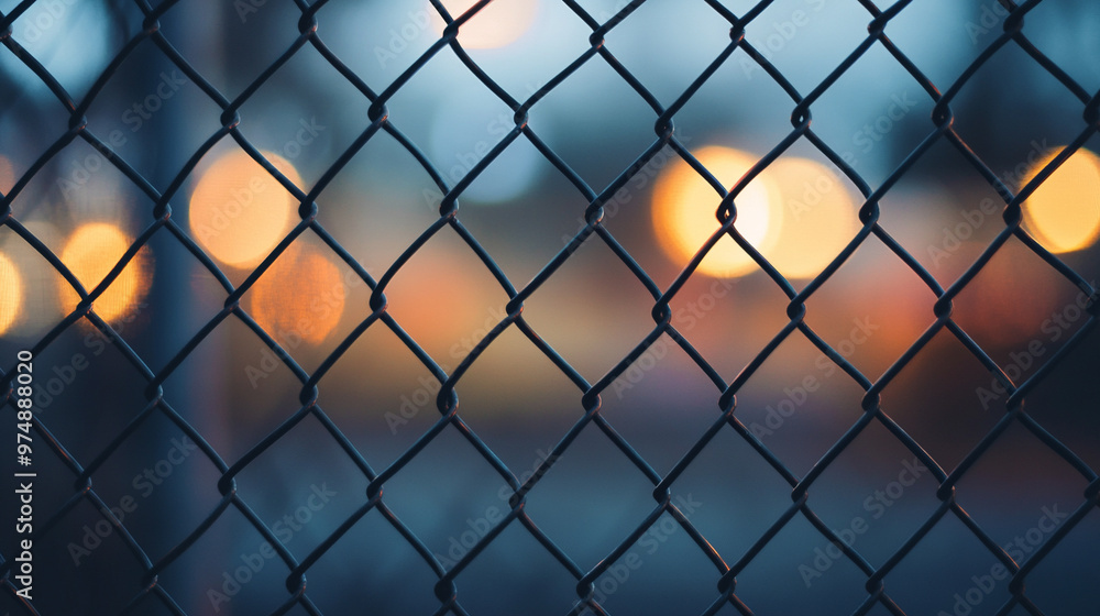 chain-link fence stands out against a softly blurred background, symbolizing boundaries, separation, and the contrast between freedom and confinement chain-link fence stands out against a softly blurred background, symbolizing boundaries, separation, and the contrast between freedom and confinement
