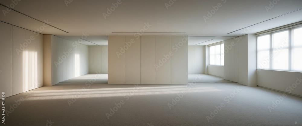 Spacious, empty interior showcasing minimalistic design with ample ...