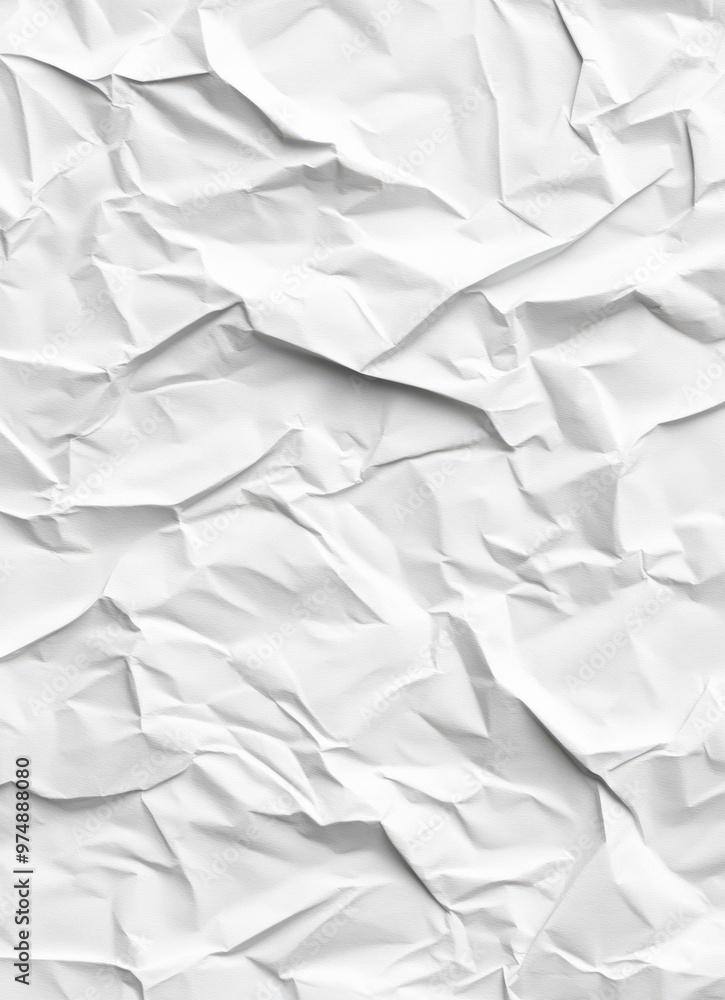 A crumpled white paper fills the frame, texture highlighted by shadows A crumpled white paper fills the frame, texture highlighted by shadows