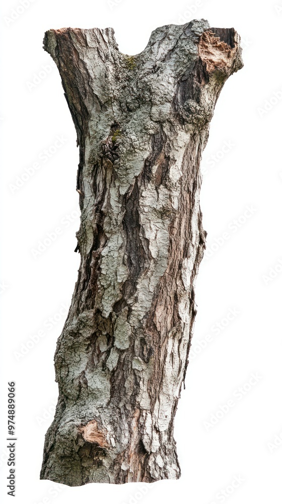 Tree trunk isolate on white background, rough bark texture, Tree trunk isolate on white background, rough bark texture,