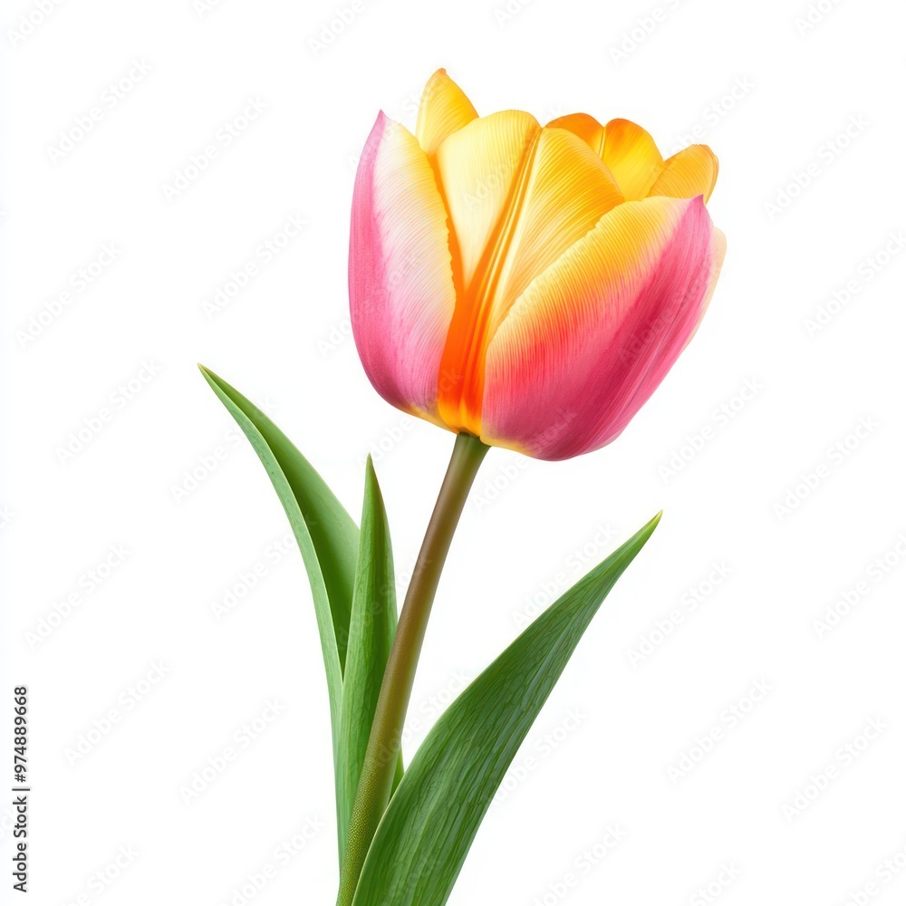 Tulip flower isolate on white background, vibrant colors, Tulip flower isolate on white background, vibrant colors,