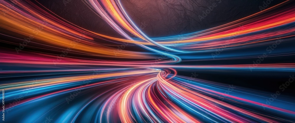 Dynamic abstract composition showcasing vibrant light trails and swirling colors, evoking a sense of energy and motion in a modern digital art style. Dynamic abstract composition showcasing vibrant light trails and swirling colors, evoking a sense of energy and motion in a modern digital art style.