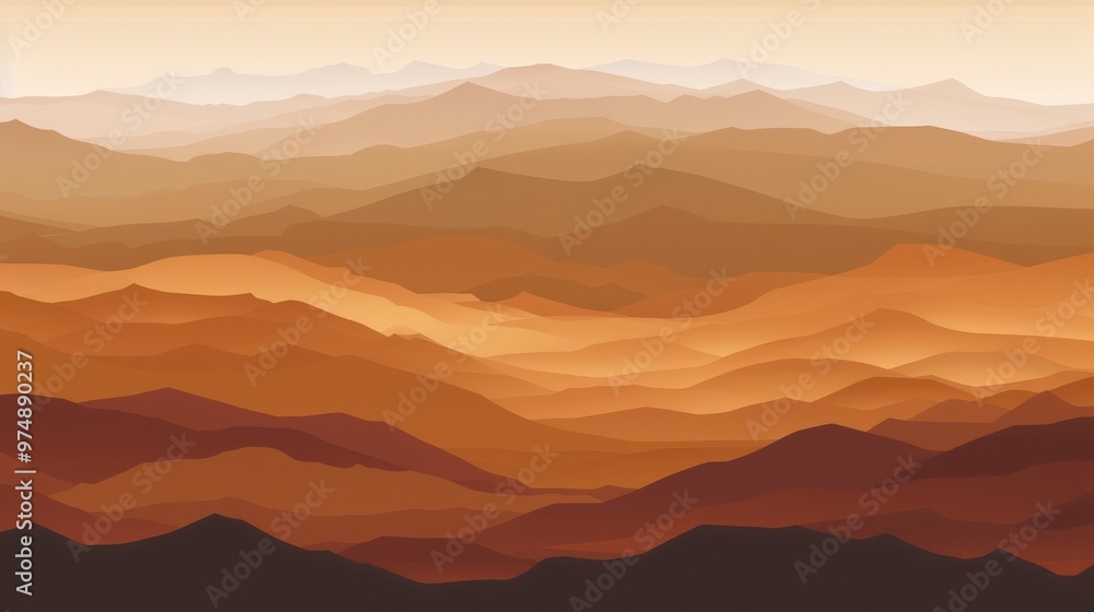 Layered Mountain Ranges at Sunset Layered Mountain Ranges at Sunset