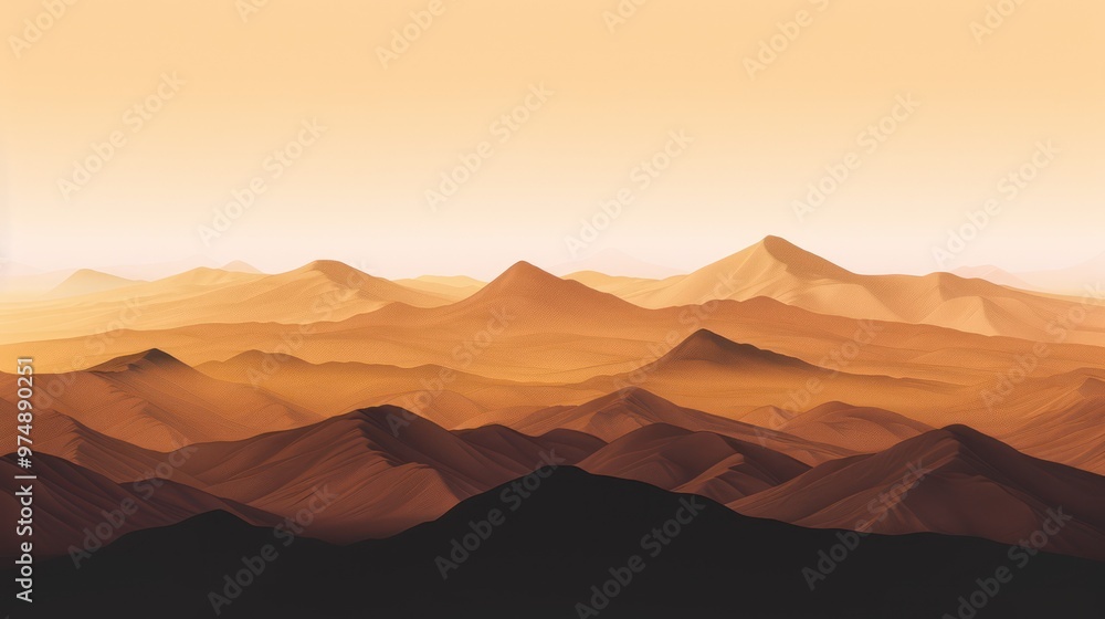 Naklejka premium Golden Hour Mountain Ranges
