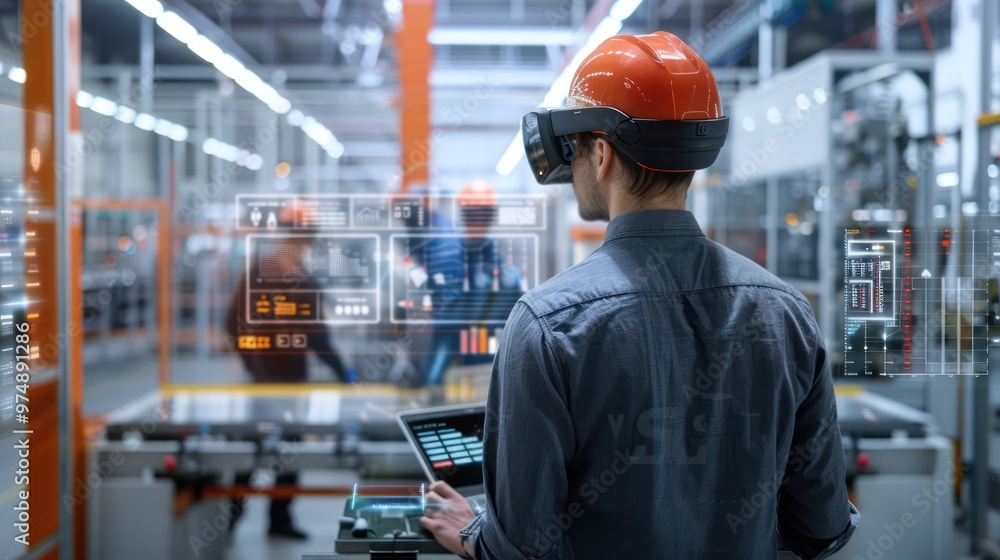 Industrial Worker with VR Headset Industrial Worker with VR Headset