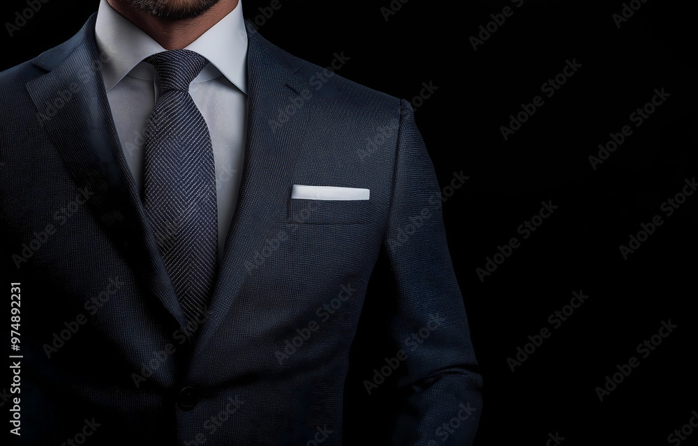 Handsome confident businessman wearing black suit standing, isolated over black background. Businessman look stylish with copy space, wearing elegant suit with tie. Handsome confident businessman wearing black suit standing, isolated over black background. Businessman look stylish with copy space, wearing elegant suit with tie.