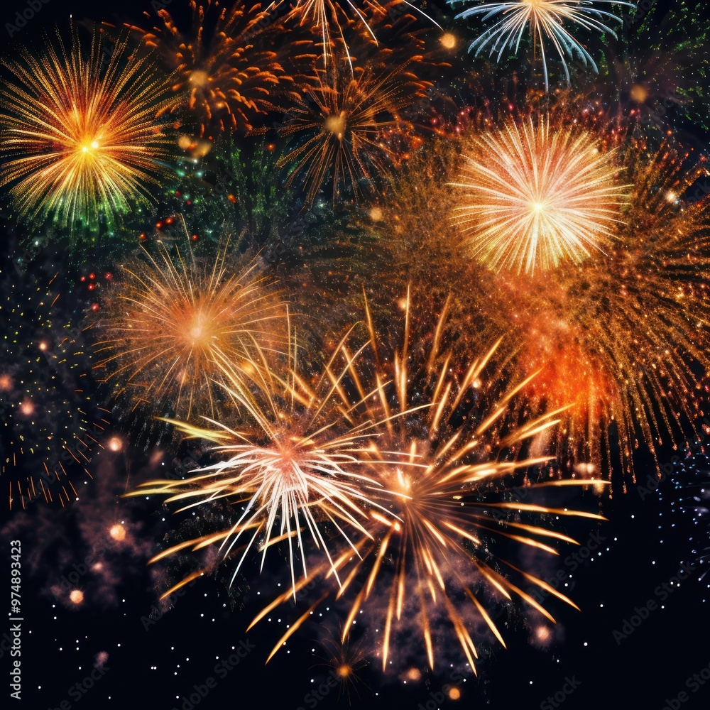 Naklejka premium Spectacular Fireworks Display in the Night Sky