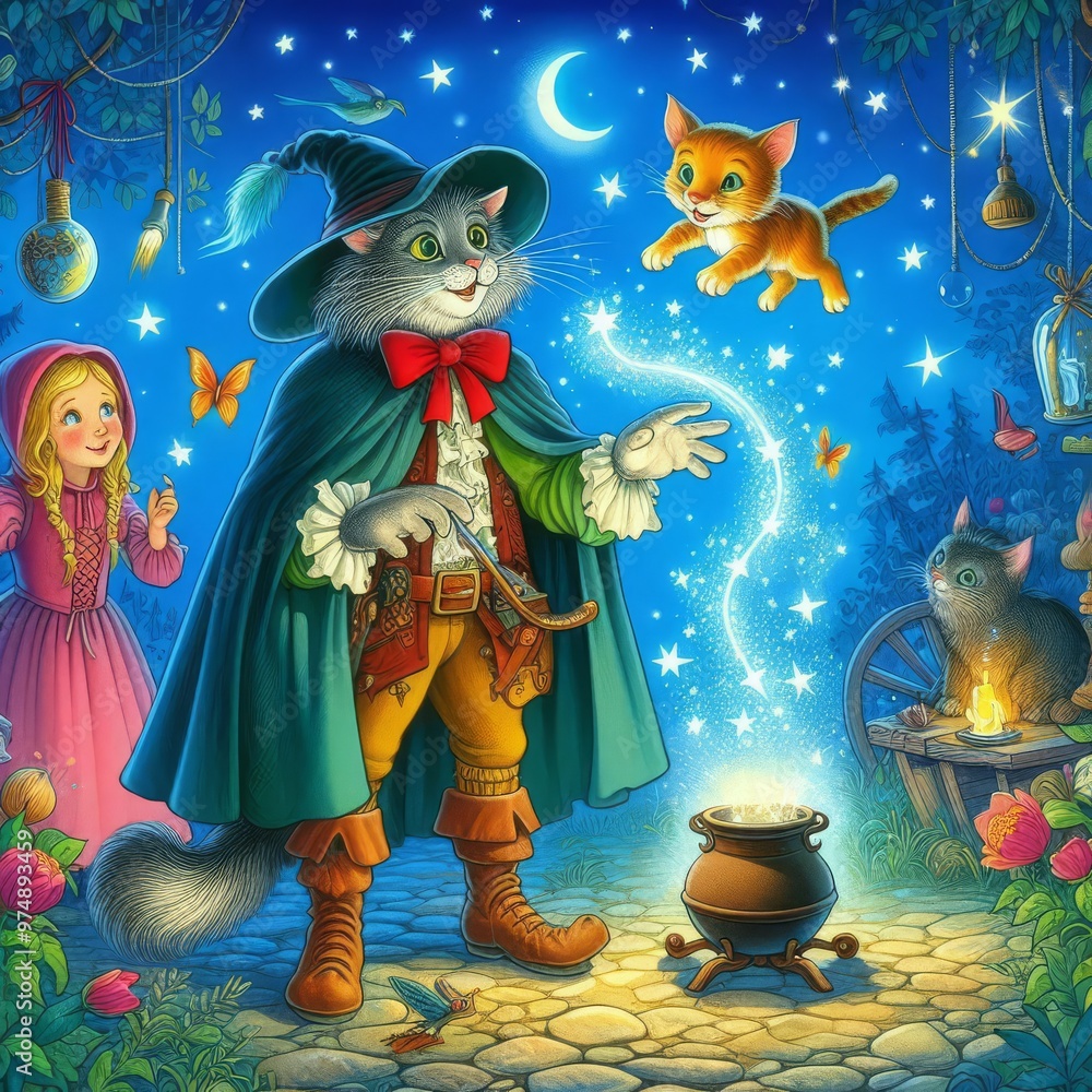 Fototapeta premium fairy tale about cats
