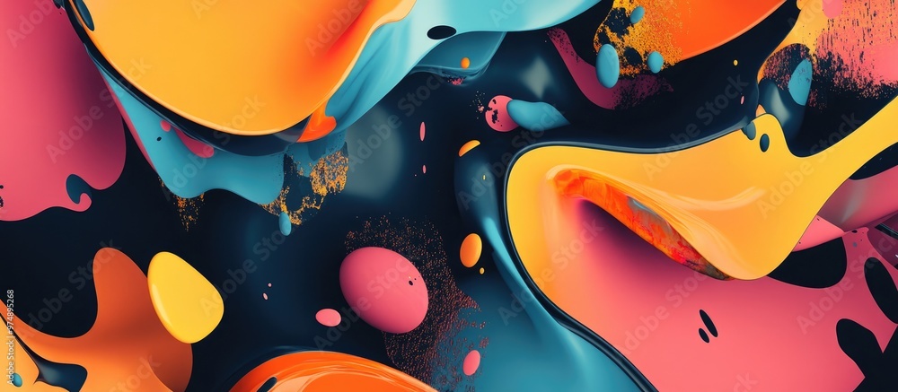 Abstract surreal background featuring chaotic shapes Abstract surreal background featuring chaotic shapes