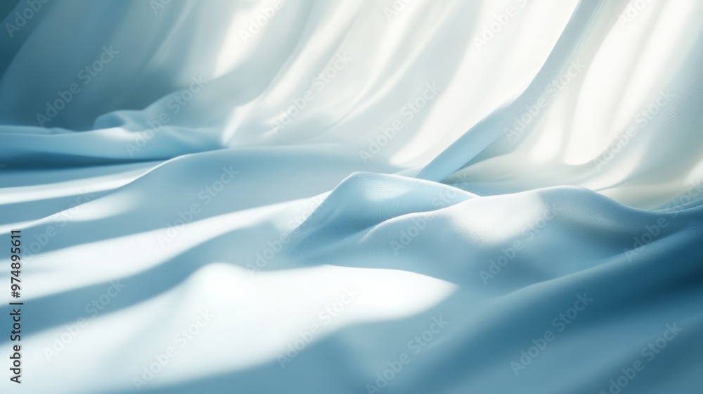 Obraz premium Soft blue background with light shadows,