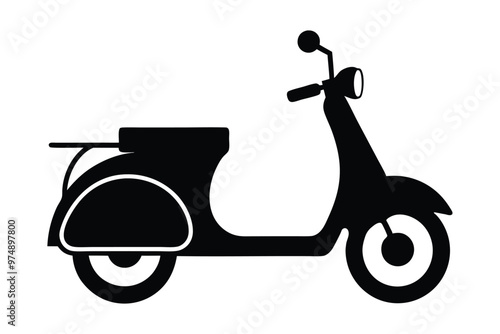 child riding scooter silhouette illustration