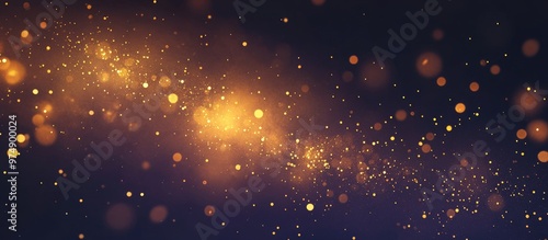 Fairy Dust And Golden Magical Light On Dark Background