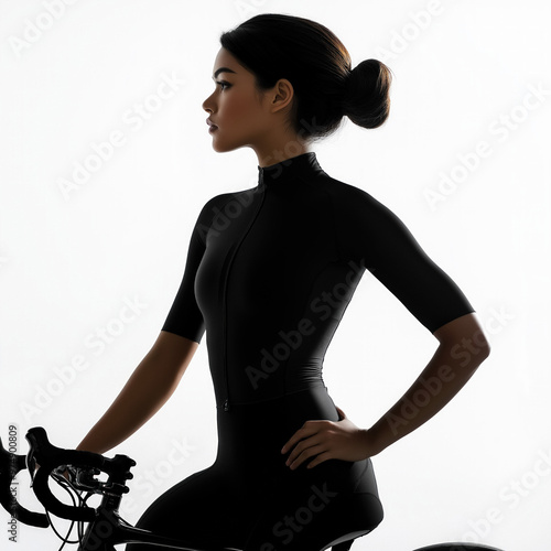 Female Cyclist Isolated