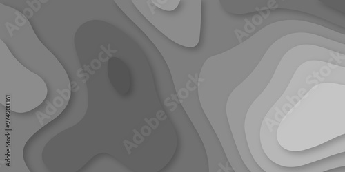 Abstract wave carve diamond line circle creative 3d papercut dark black backdrop background vector. Luxury black wave and empty space for texture art design.