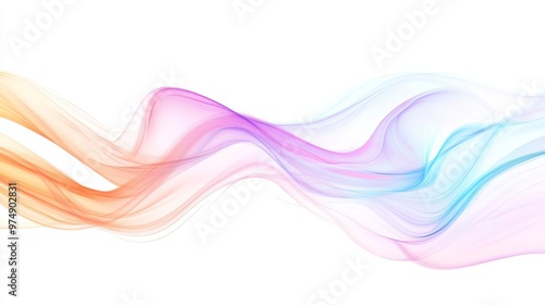 Wallpaper Mural Elegant Pastel Color Fluid Wave on a Clean White Background, Creating a Soft and Abstract Design. Ideal for Art, Design, and Creative Content with a Modern Touch and Gentle Color Palette. Torontodigital.ca