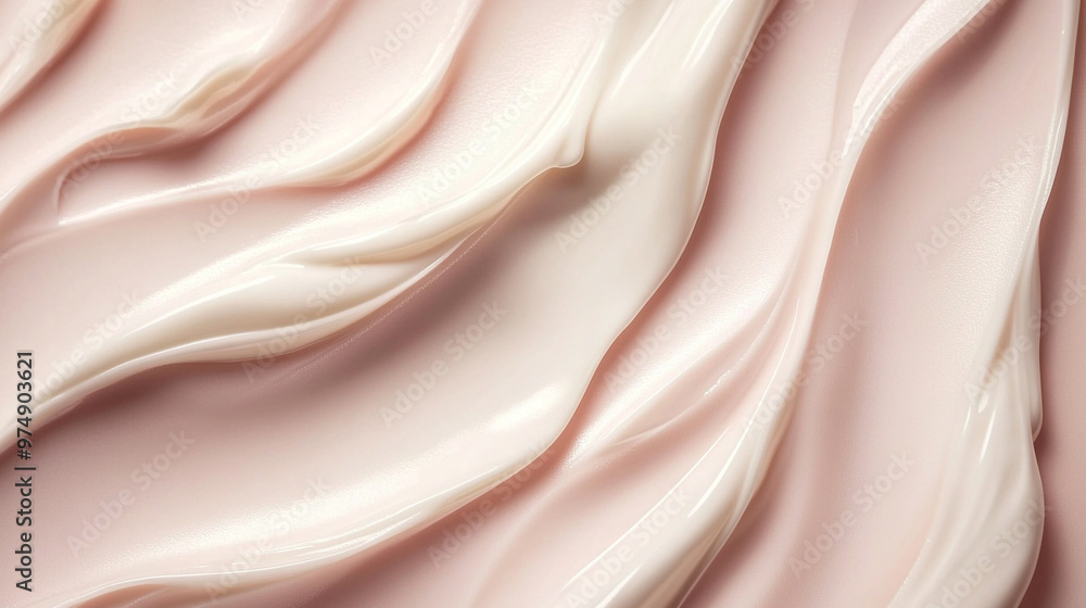 Fototapeta premium lotion or cream spread smoothly across a surface. The even texture highlights hydration and nourishment, symbolizing self-care, wellness, and the importance of skincare routines