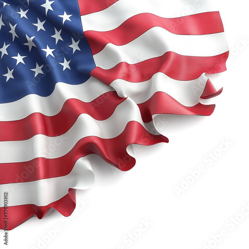 Us Flag Waving Isolated