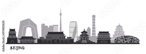 Beijing Skyline, Buildings Are Detailed, Moveable and Complete