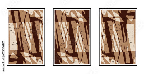 Set of 3 Abstract pattern. Illustration for printing on wall decorations. For use in graphics.