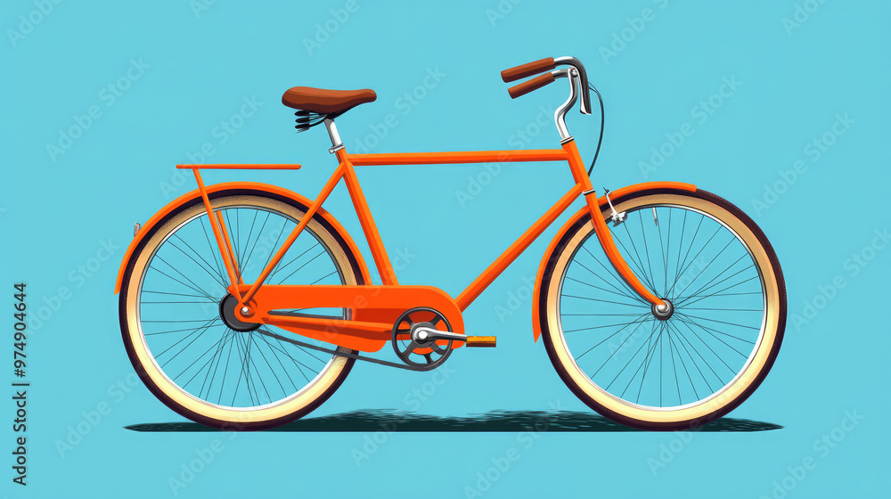 Fototapeta premium the illustration of a red road bike on the solid blue background 