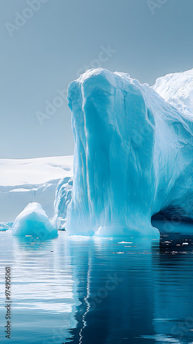 Paisaje mar en calma con iceberg photo