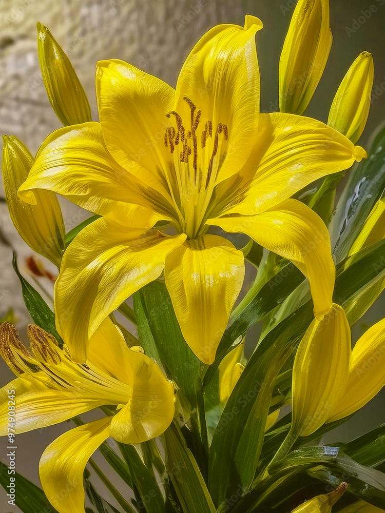 Obraz premium yellow lily flower