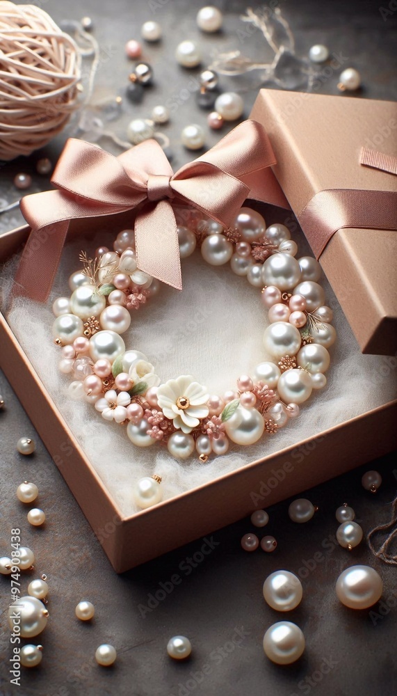 handgefertigter Perlenschmuck in einer Geschenkbox handgefertigter Perlenschmuck in einer Geschenkbox