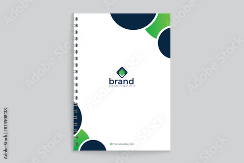 Modern  notebook cover design black and green color